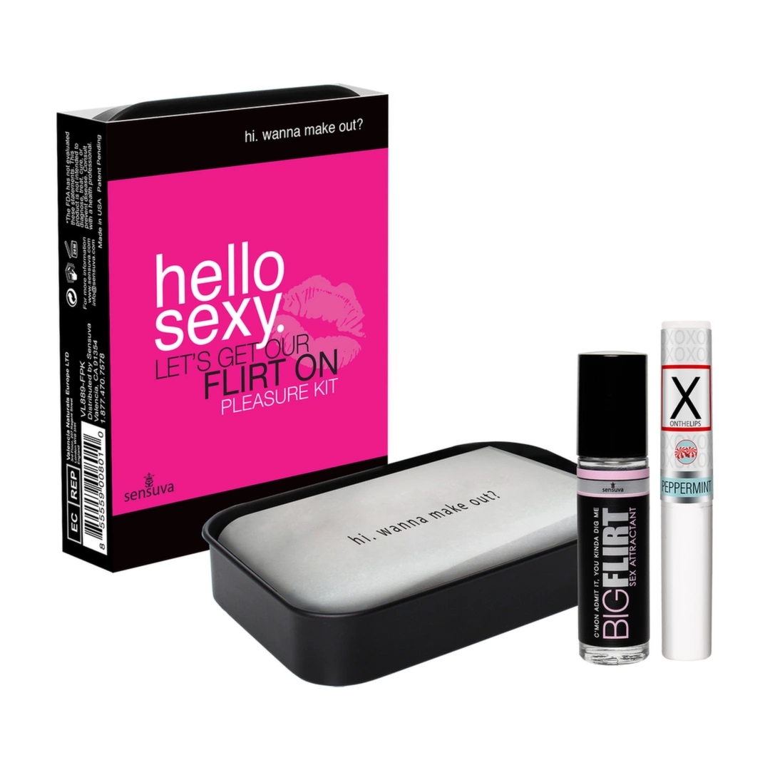 Sensuva Hello Sexy Pleasure Kit zestaw z balsamem do ust i perfumami roll-on z feromonami