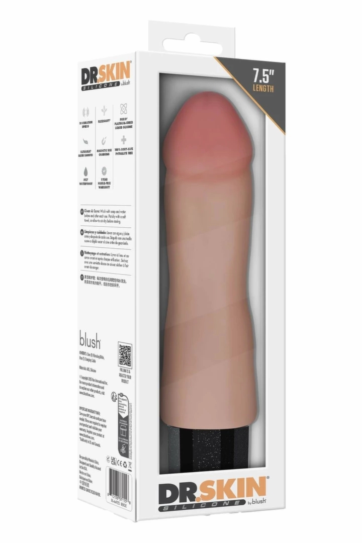 DR. SKIN Silicone Dr. Avery wibrator silikonowy 19 cm, 10 trybów, Flexishaft™, UltraSilk®