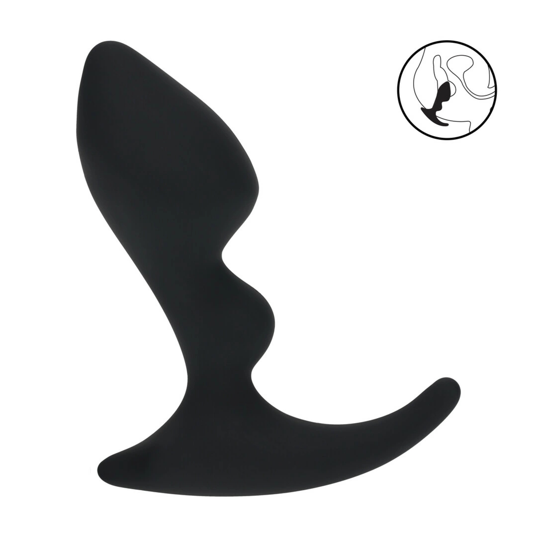 LEVELZ Double Ripple czarny masażer prostaty silikonowy ergonomiczny – podwójny profil