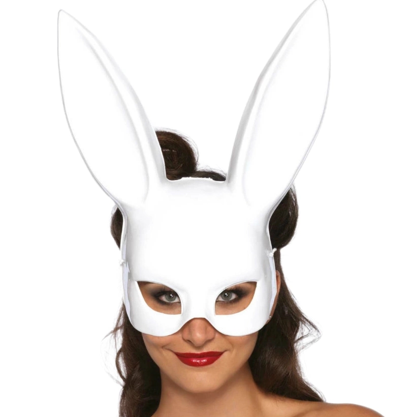 Leg Avenue maska królika Masquerade biała – polietylenowa, ergonomiczny kształt, uniwersalny rozmiar