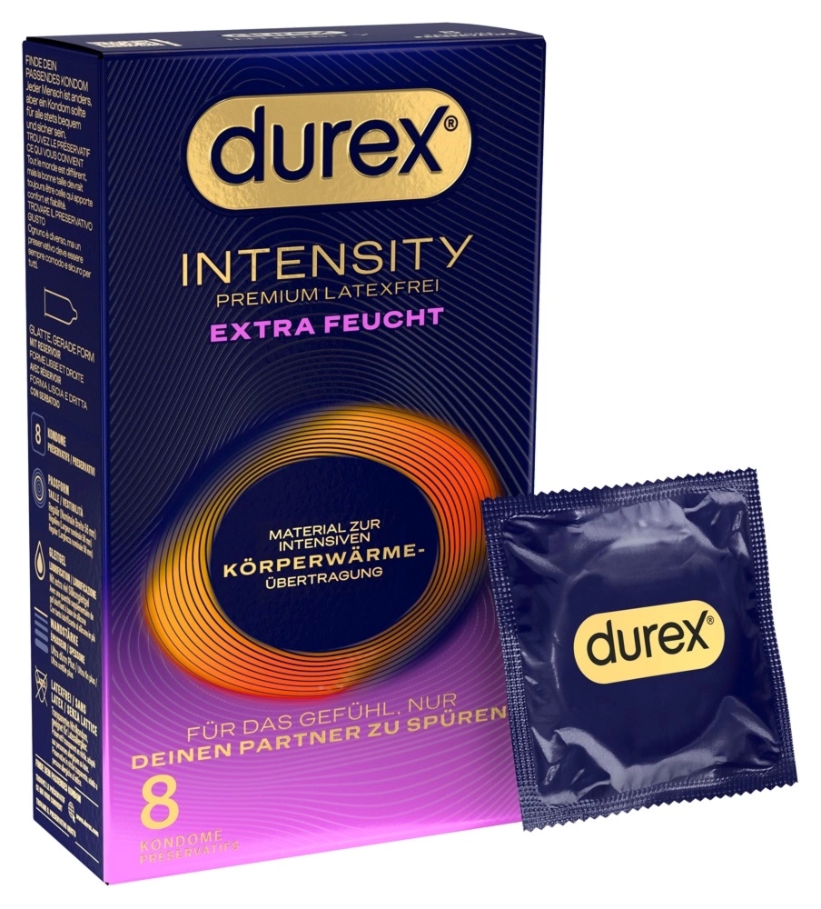 Durex Intensity Extra Feucht 8 szt. prezerwatywy bez lateksu, ultra cienkie, dodatkowe nawilżenie