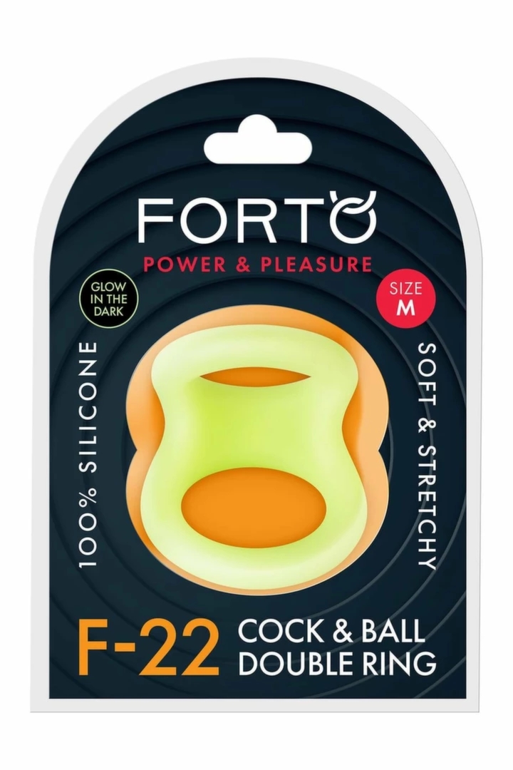 FORTO F-22 D Ring Medium Glow silikonowy pierścień świecący M, anatomiczny
