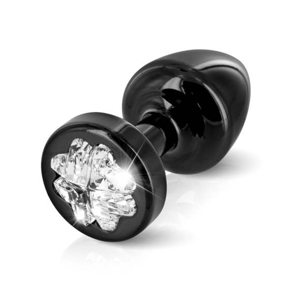 SexShop - Zdobiony plug analny - Diogol Anni R Butt Plug Clover Black 25 mm Koniczyna Czarny