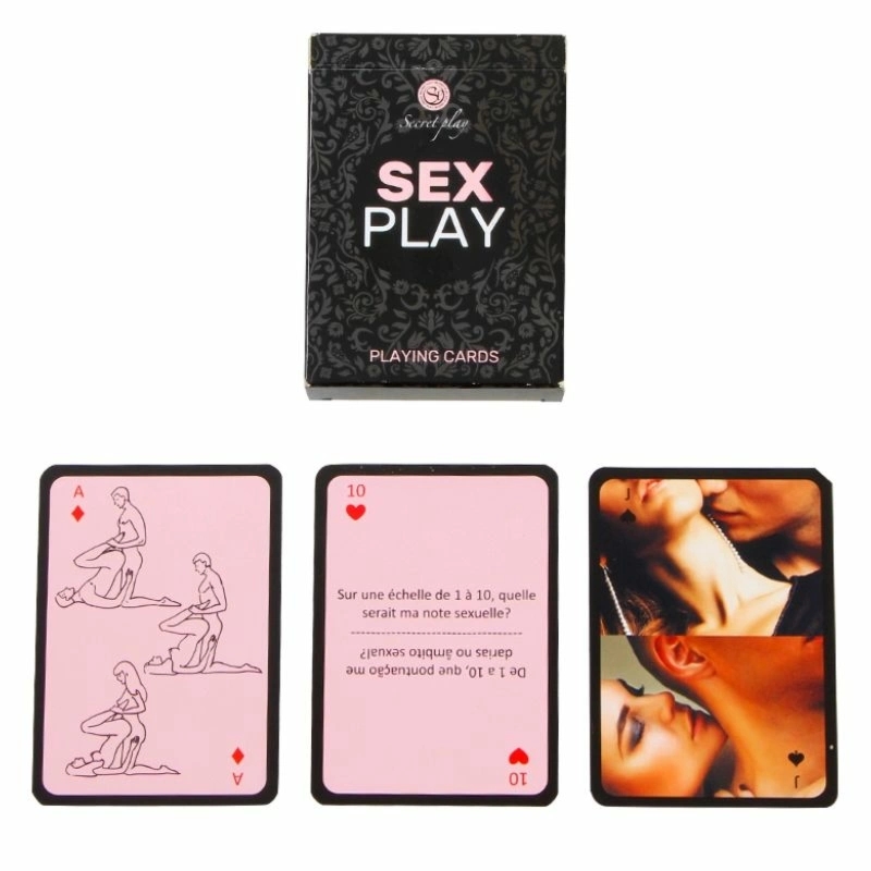 SecretPlay Gra Karciana Partnerska FR/PT – 55 kart, Wielojęzyczna, Symbole i Kolory