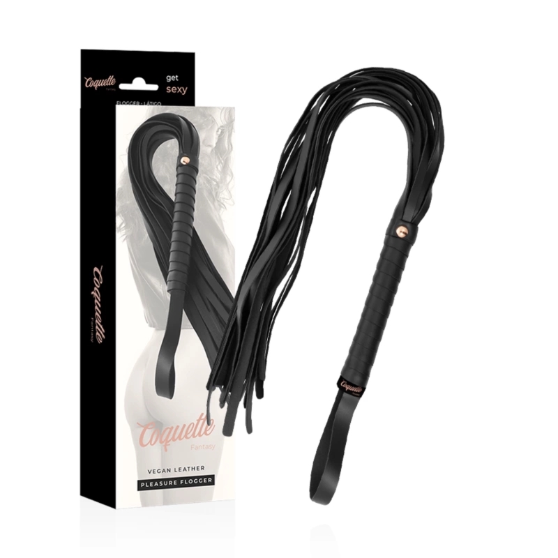 Coquette Chic Desire Fantasy bat z wegańskiej skory 28 cm czarny – Ergonomiczny Uchwyt i Bezniklowe Elementy
