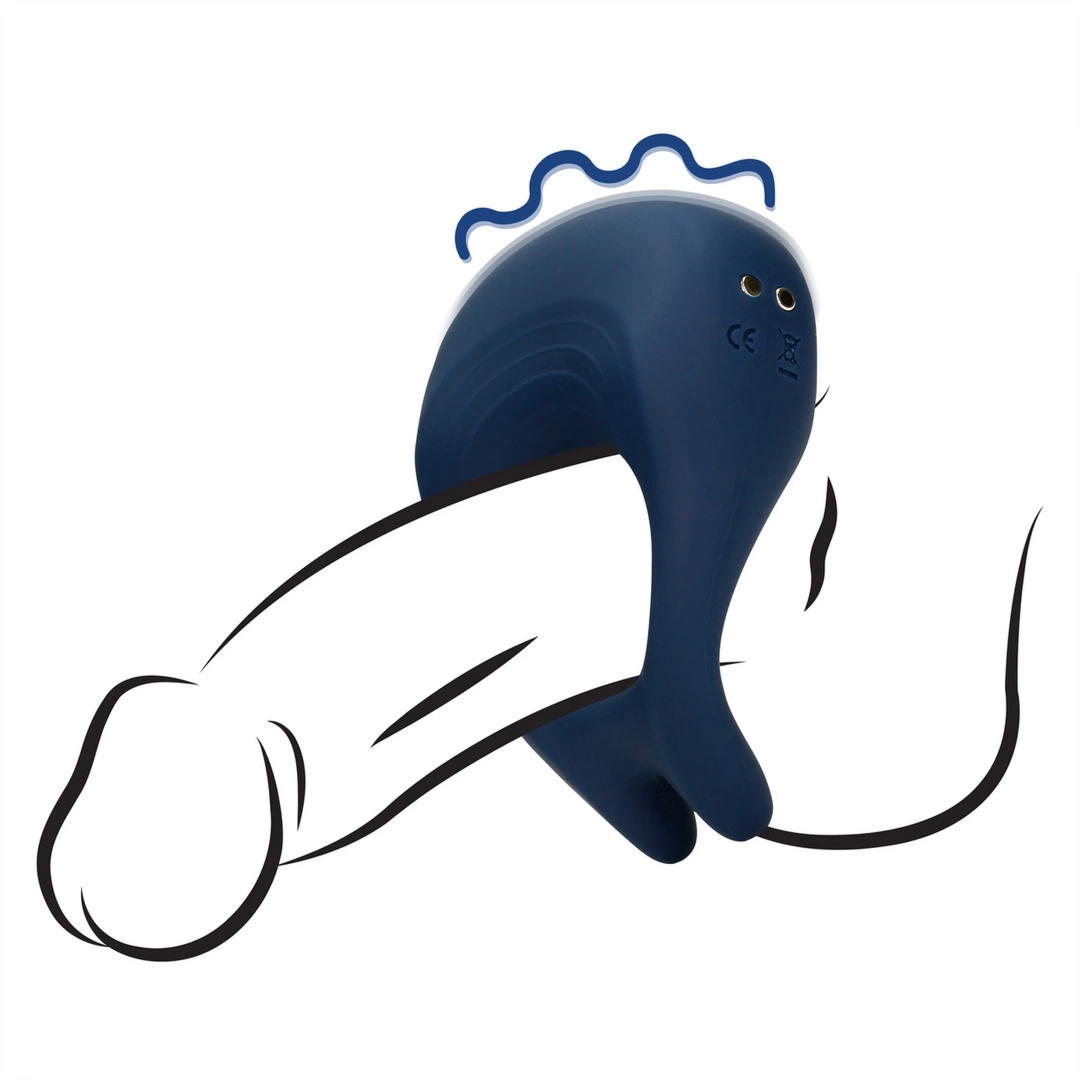 Loveline Pierścień Anatomiczny Spiczasty Baltic Blue – model wibrujący, silikon medyczny