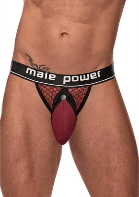 Male Power Cock Pit Net elastyczne majtki L z odpinaną kieszenią i otwartym tyłem