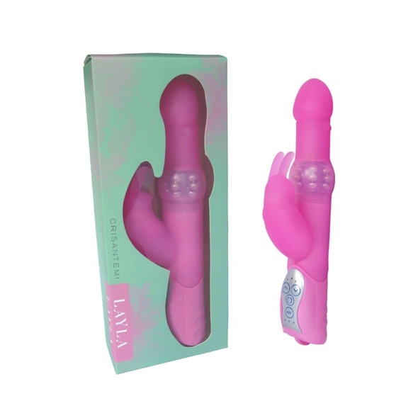 SexShop - Wibrator ze stymulatorem łechtaczki - Layla Crisantemi Vibrator - online