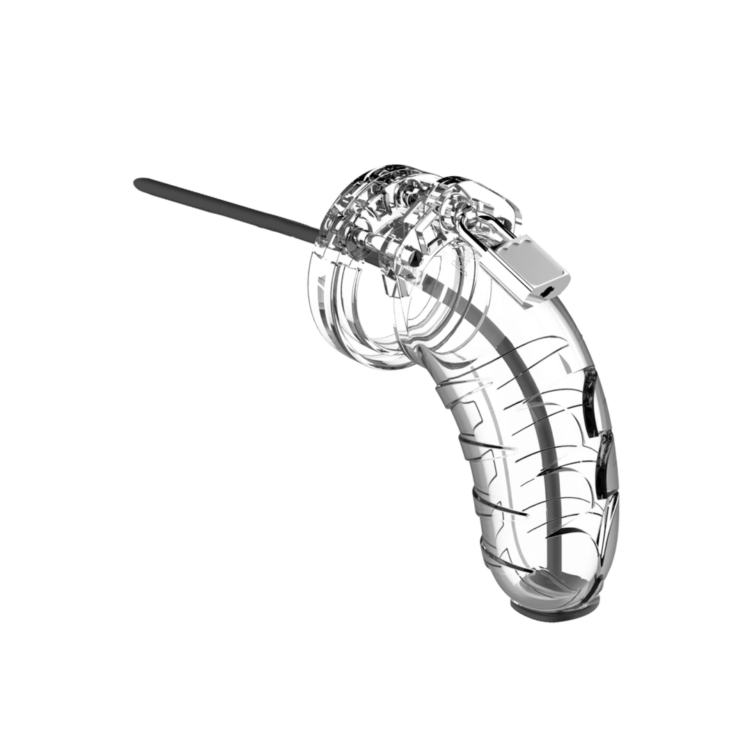 Shots Chastity System – silikonowy z rozszerzaczem cewki, 20,5 cm, czarny