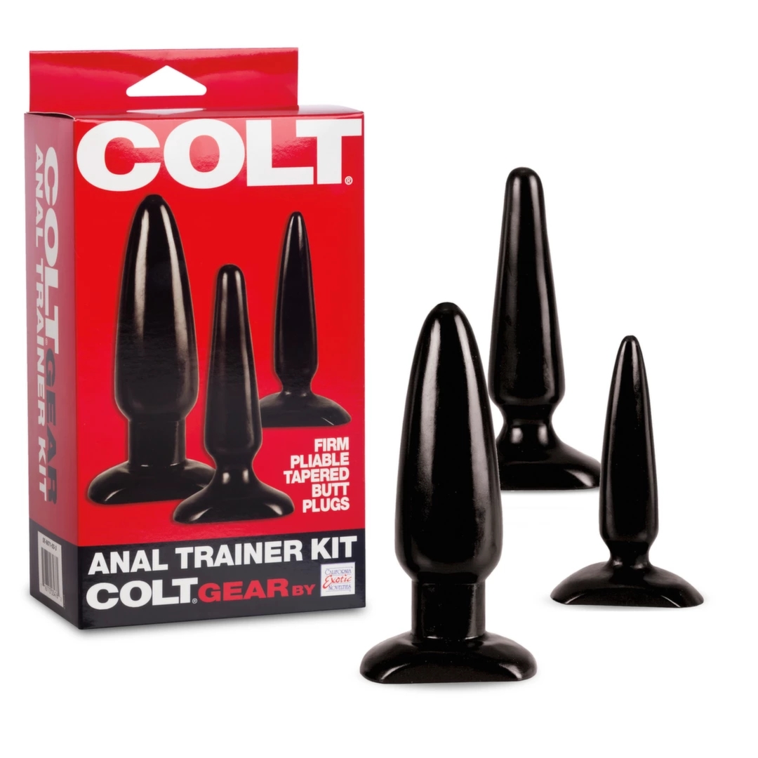 Colt Anal Trainer Kit – zestaw 3 anatomicznych korków PVC, czarny, różne rozmiary