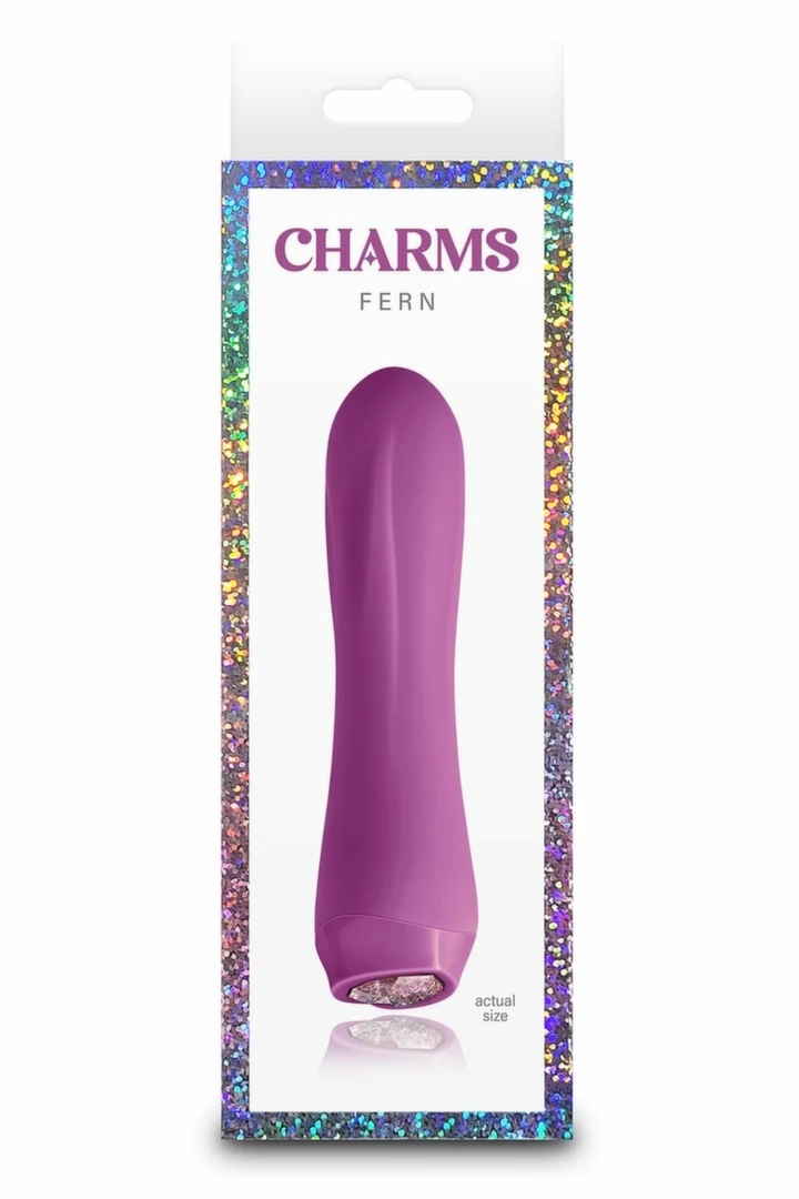 NS Novelties Charms Fern Ruby – kompaktowy masażer LED, silikonowy, czerwony, 10 trybów