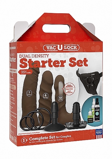 Duży Zestaw Strap-On 1051-22-BX - Dual Density Starter Set - Chocolate