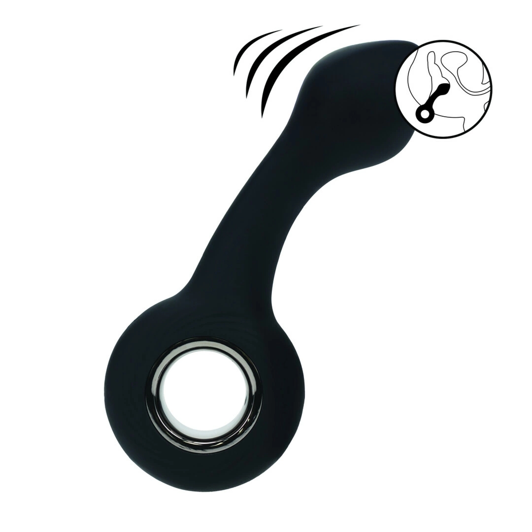 LEVELZ Vibrating Bulb Prostate Model z Uchwyt Loop Czarny Silikonowy, Anatomiczny