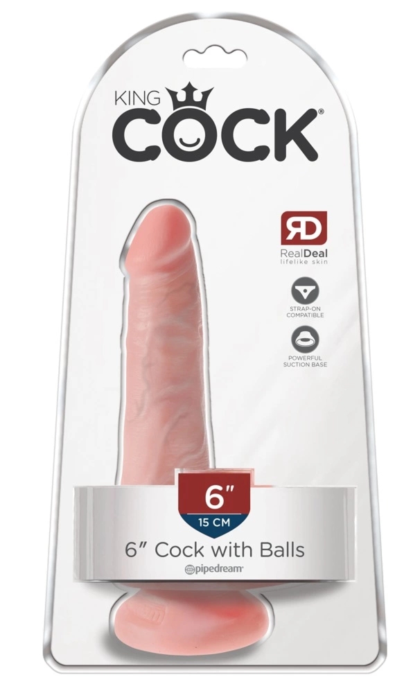 King Cock model 6" przyssawka jasny kolor skory 15 cm PVC anatomiczny