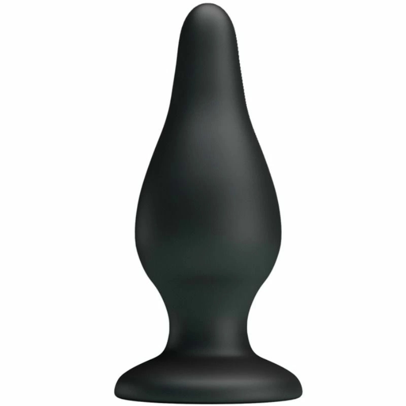 Pretty Love ergonomiczna wtyczka silikonowa 15,4 cm z przyssawką, czarna, medyczny silikon