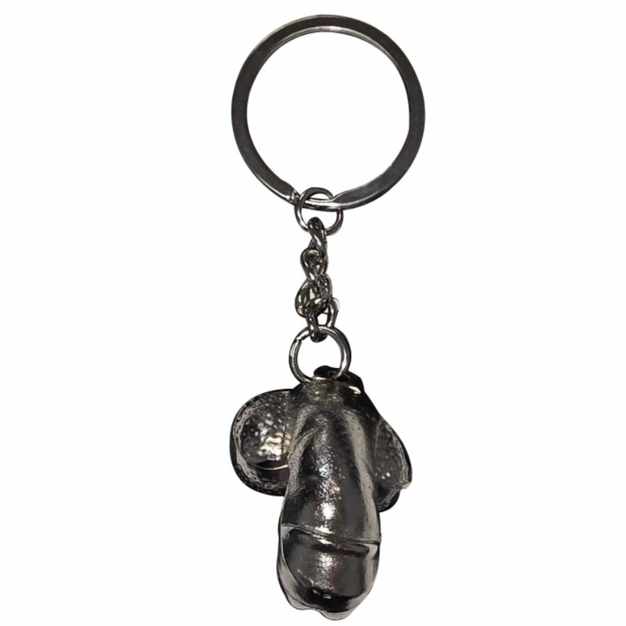 DIABLO PICANTE srebrny metalowy brelok z ruchomym elementem, długość 6 cm
