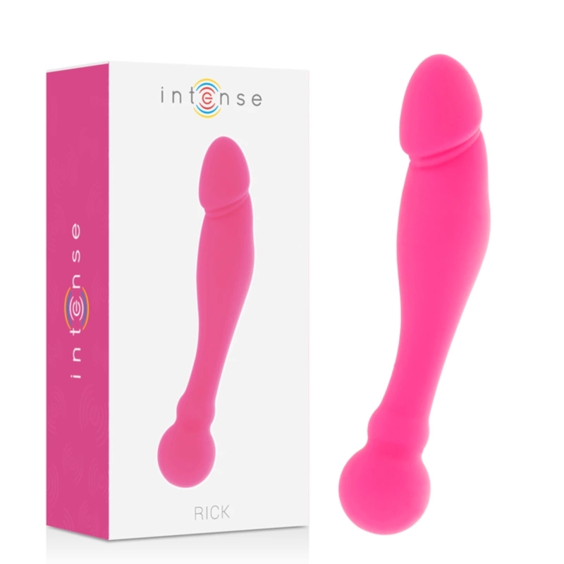 Intense Double Rose – dwustronny masażer anatomiczny silikonowy 18 cm, elastyczny, rożowy