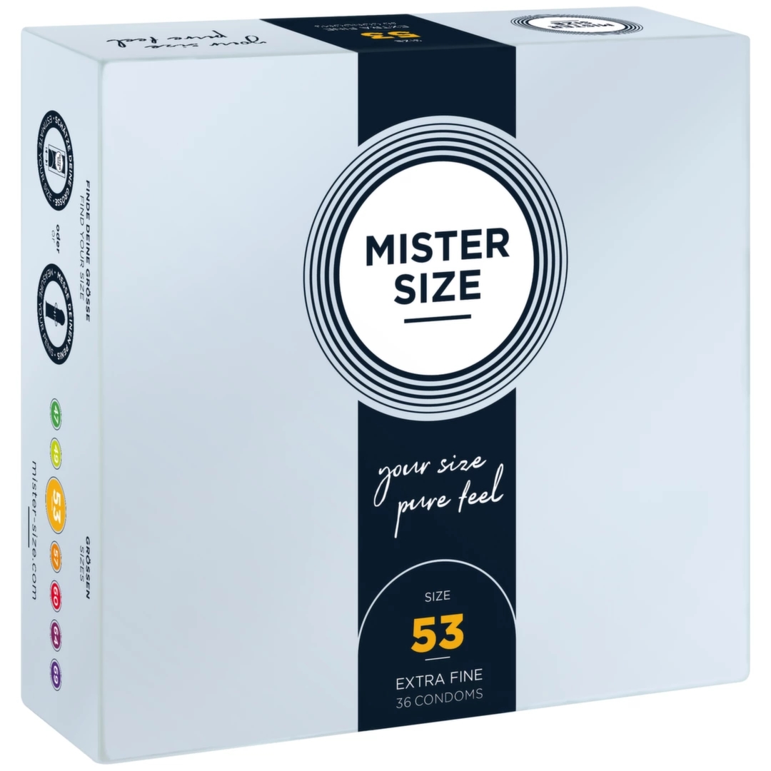Mister Size 53 mm – precyzyjne prezerwatywy, 36 sztuk, anatomiczny kształt