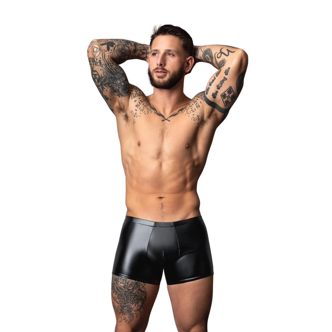 Male Power Liquid Onyx 2.0 Short Pouch M czarny wetlook, profilowana kieszeń