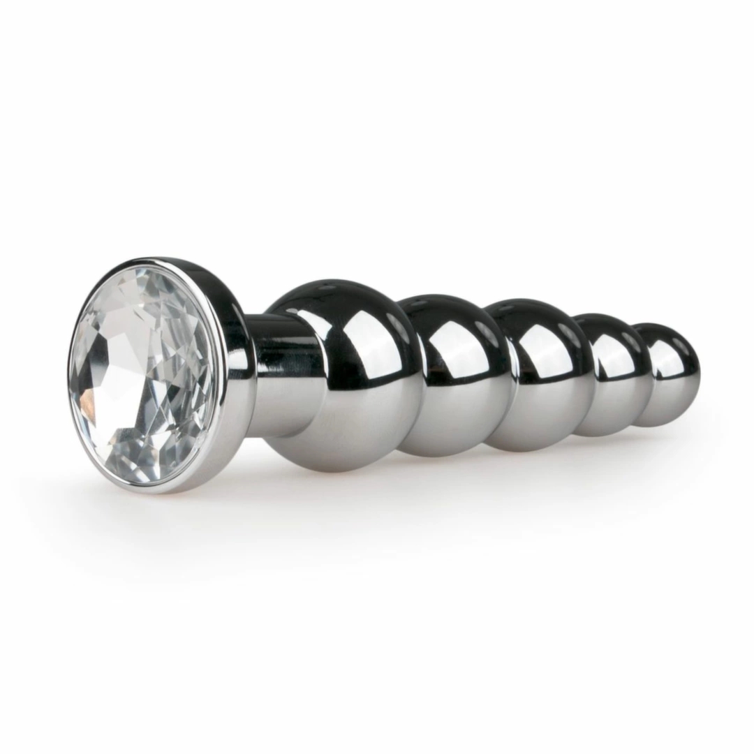 Diogol Aluminium Plug Anatomiczny 7,5 cm z kryształem Clear i ergonomicznym kształtem