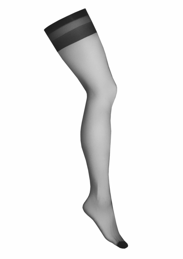 Stockings S003 pończochy do pasa czarne 15 den klasyczne, elastyczne bez silikonu
