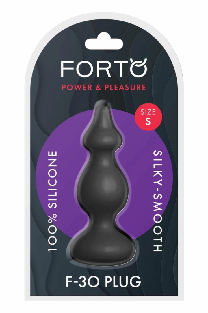 FORTO F-30 POINTER Small Black silikonowy model anatomiczny z koralikami, czarny
