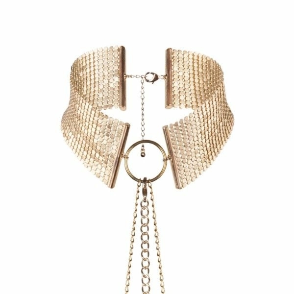 Bijoux Indiscrets Desir Metallique naszyjnik choker złoty regulowany – metaliczna siatka i łańcuszek