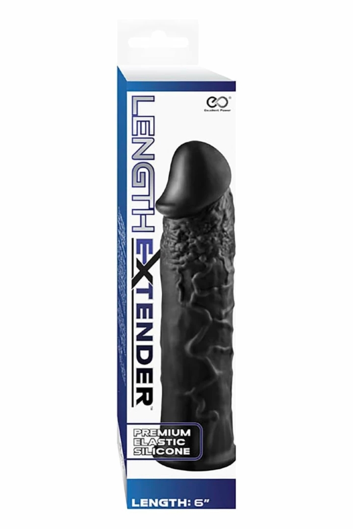 Length Extender Sleeve 6 Inch Black – elastyczna nakładka wydłużająca, silikonowa, 15,2 cm, czarna
