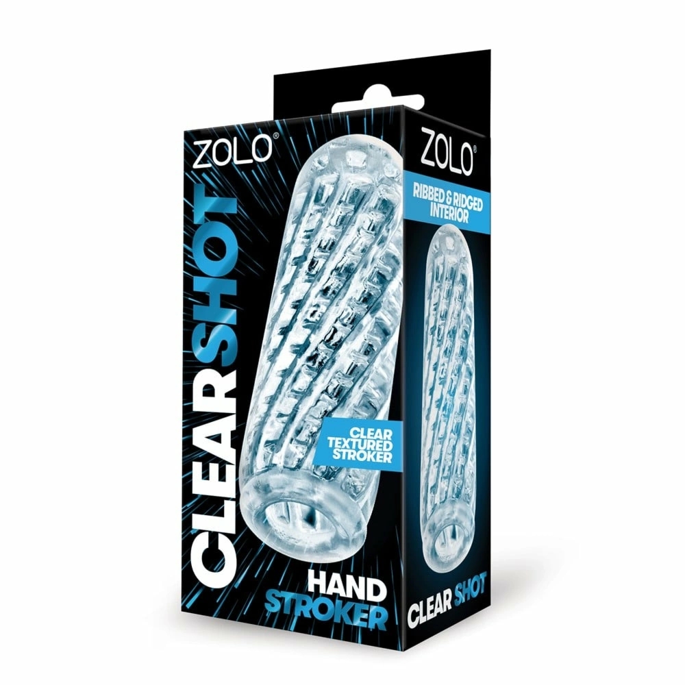 ZOLO Clear Shot Stroker przezroczysty model z teksturowaną powierzchnią, TPE, 14 cm