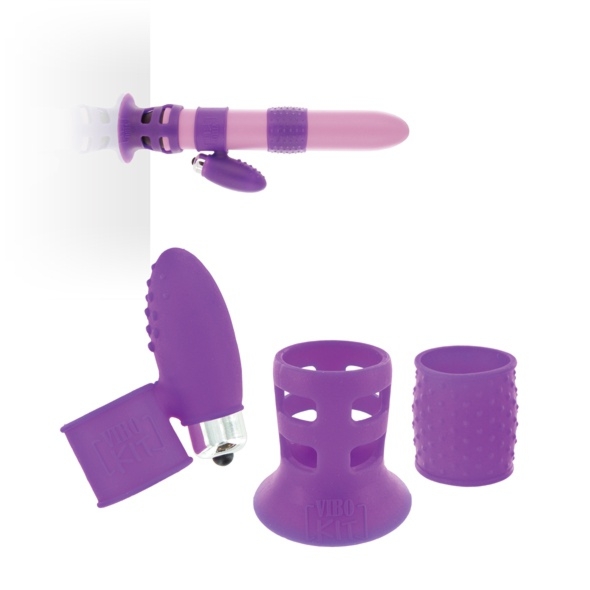 SexShop - ViboKit - Zestaw akcesori do wibratorów Lelo, FeelzToys, FunFactory, fioletowy