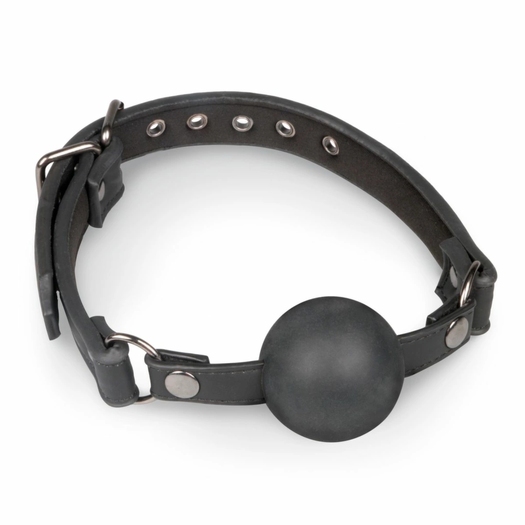 EasyToys Pasek z dużą silikonową kulą – czarny, regulowany model z medycznego silikonu