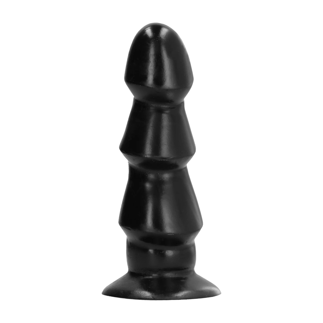 All Black Korek anatomiczny piramidki 17 cm silikonowy czarny – Segmentowy model ergonomiczny