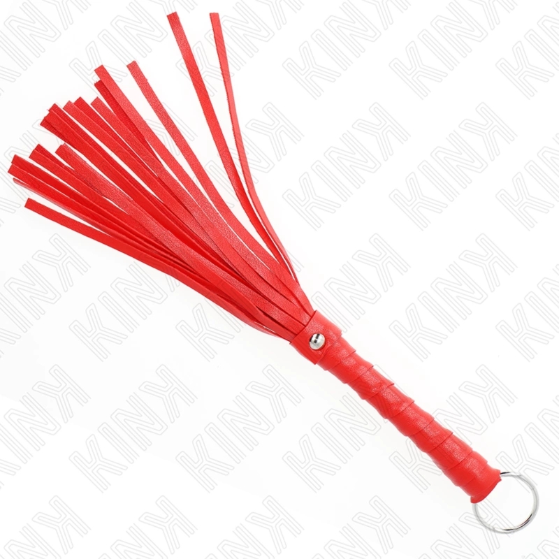 KINK Mini Bat Red 28 cm – kompaktowy bat skórzany, czerwony uchwyt
