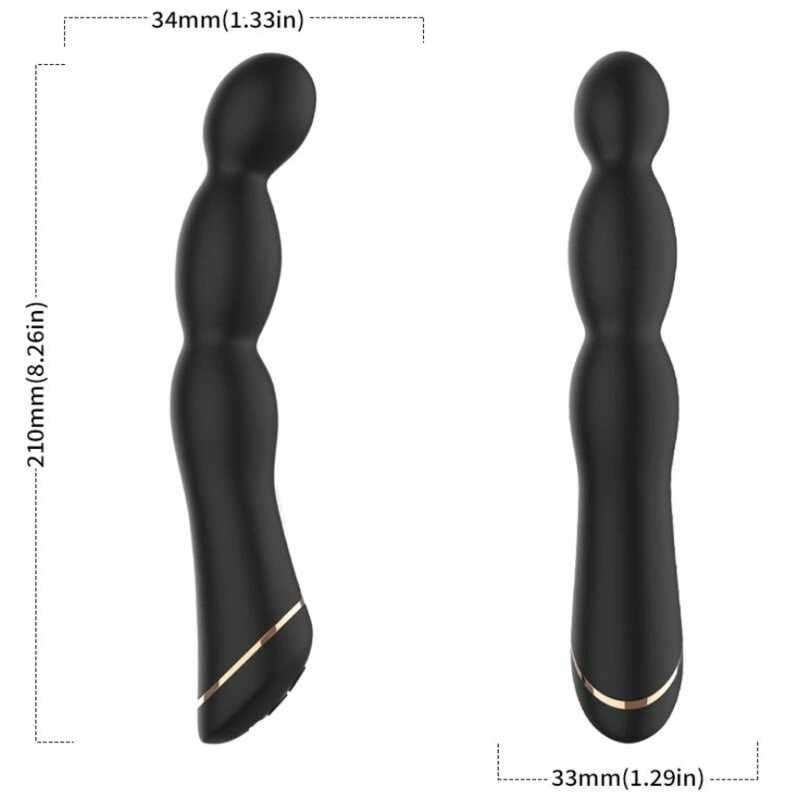 ARMONY Wibrator Bambusowy Czarny Regulowany, 9 trybów, silikon medyczny, 210 mm, IPX7