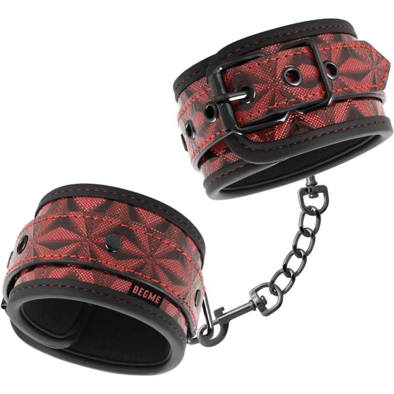 Begme Mankiety na Kostki Premium Red Edition – neoprenowa wyściółka, regulowane, czerwone