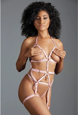 Allure Claire Harness Set – dwuczęściowy zestaw z regulacją pasków, czarny