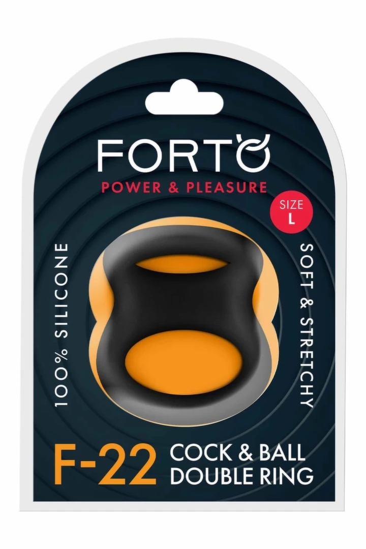 FORTO F-22 D Ring Large Black silikonowy pierścień anatomiczny XL, czarny