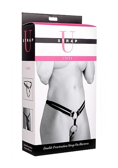 Uprząż do podwójnej penetracji - Unity Double Penetration Strap On Harness - czarna AD918