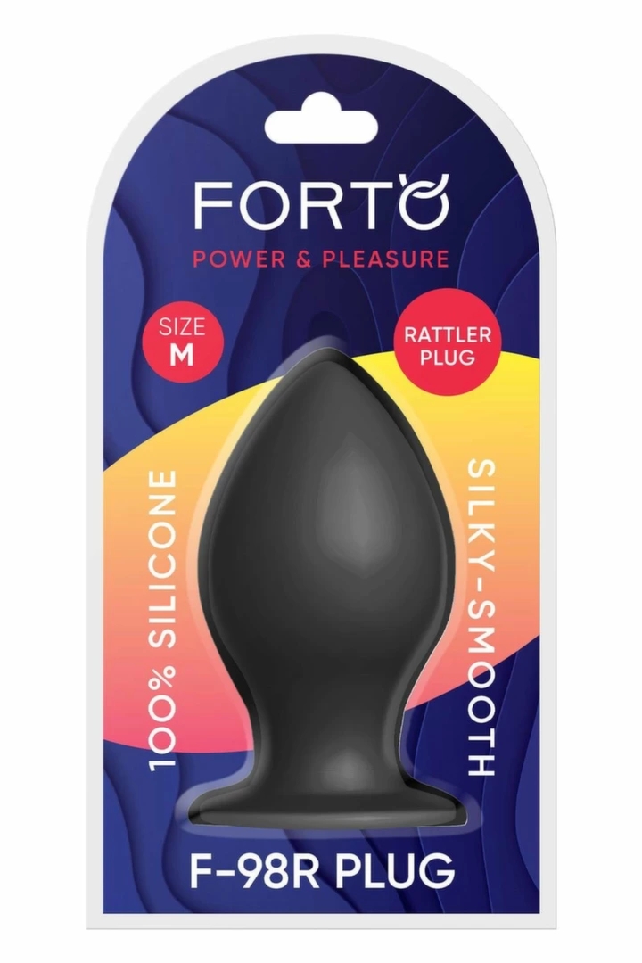 FORTO F-98R Rattler Cone Medium Black silikonowy stożek z kulką, przyssawka, czarny