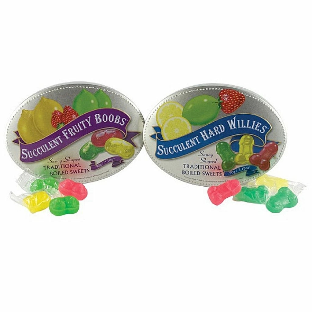 Spencer & Fleetwood Succulent Hard Willies kolorowe cukierki 90g, twarde owocowe, dekoracyjny gadżet