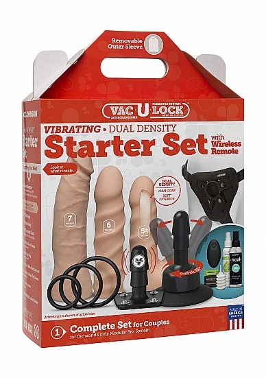 ZESTAW AKCESORIÓW DO ZABAW EROTYCZNYCH 1053-20-BX - Vibrating Dual Density Starter Set - Vanilla