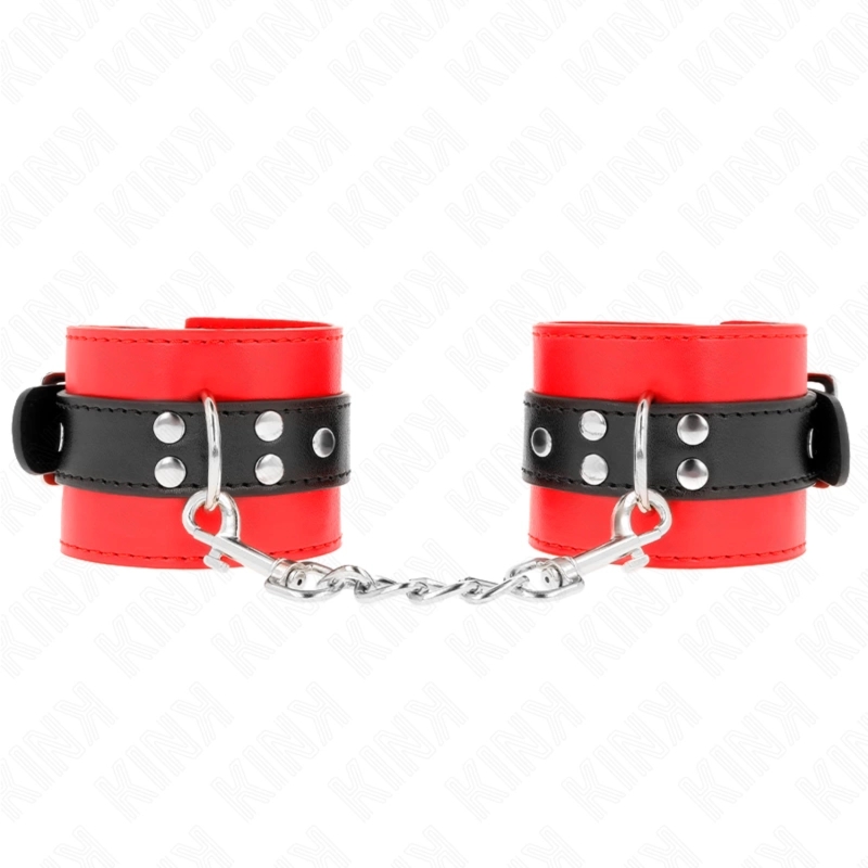 KINK Opaska na Nadgarstki Regulowana Czerwono-Czarna 17-28 cm x 6 cm, Miękka Wyściółka