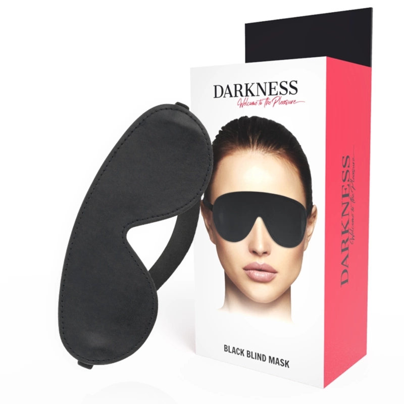 Darkness Maska na Oczy Czarna PVC – Regulowana, Komfortowa, Uniwersalny Rozmiar