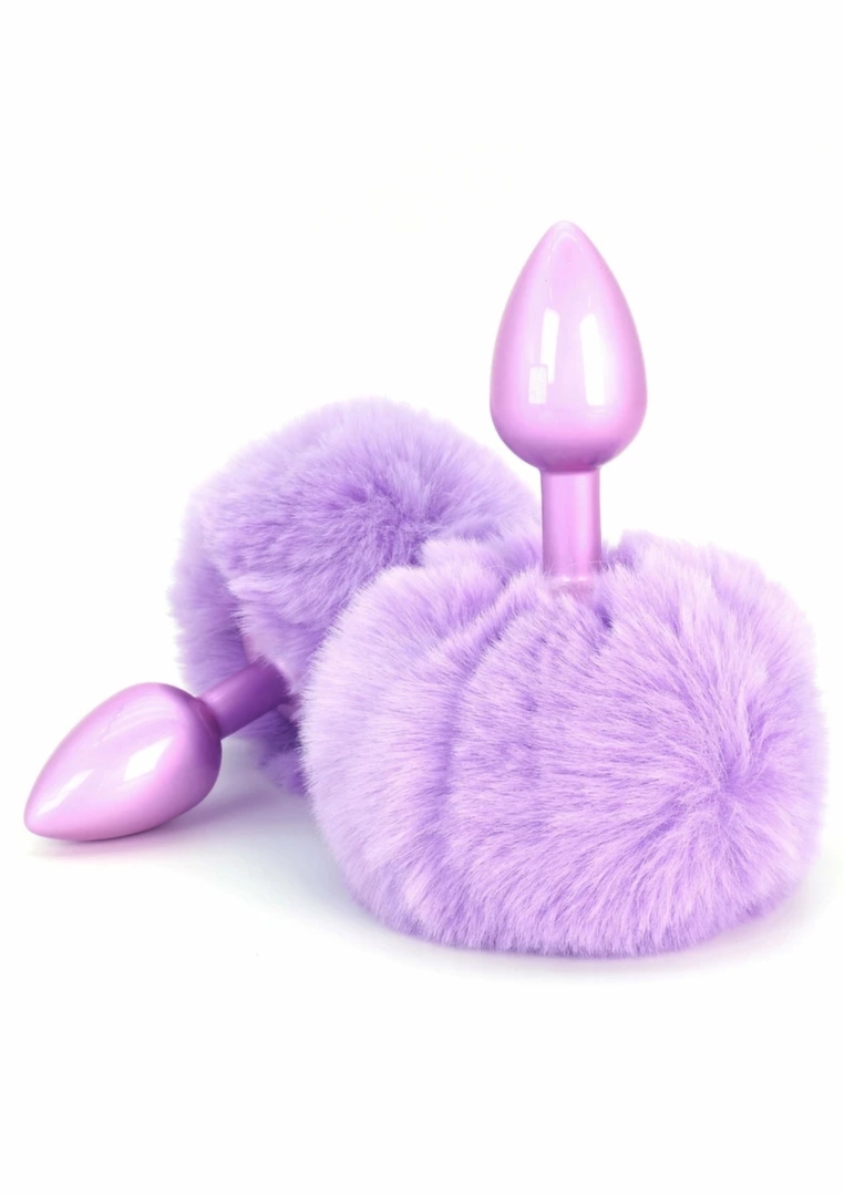 ToyJoy HAPPINESS Enchanting Bunnytail aluminiowy model z puszystym ogonkiem, srebrny, ergonomiczny