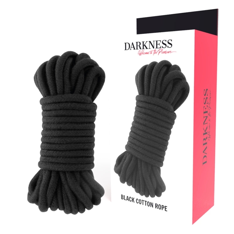 Darkness Lina Japońska Bawełniana 5 m Czarna – Model Bondage, naturalny materiał