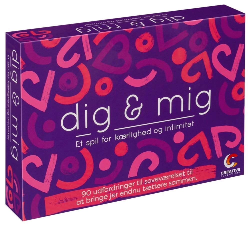 Dig & Mig Gra karciana dla par 90 kart zadań – wersja duńska, kostka i klepsydra