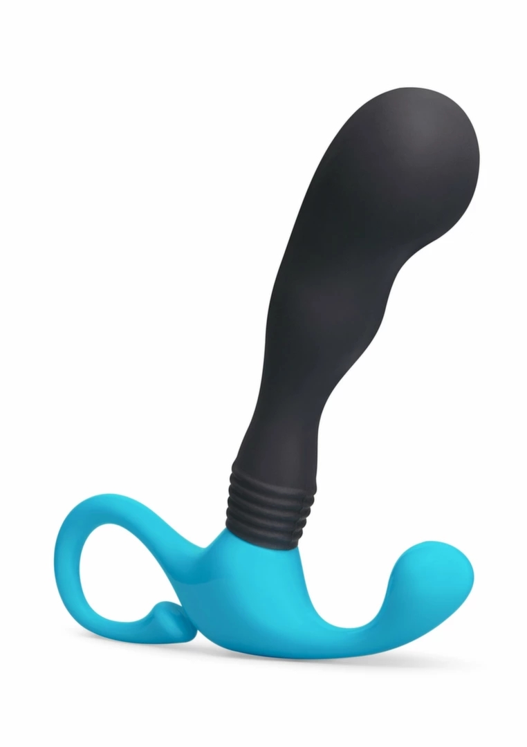 b-Vibe P-Spot Curl silikonowy masażer z anatomiczną krzywizną i żebrowaniem czarny