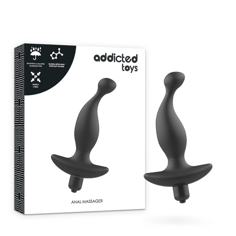 Addicted Toys masażer analny czarny Model 1, wibrujący, silikonowy, 8 cm
