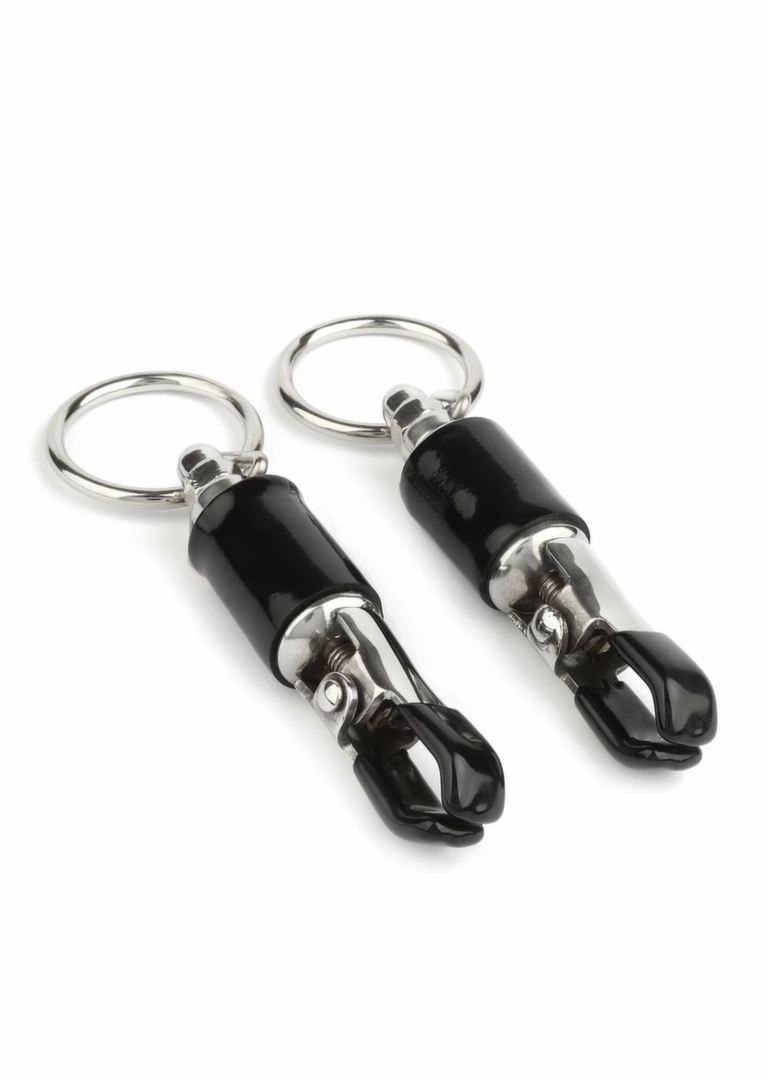 Mr. Steel Barrel Tit Clamps z pierścieniem, regulowane zaciski stal nierdzewna z gumowymi końcówkami