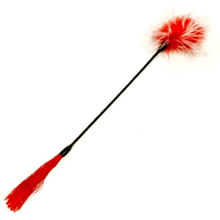 SexShop - S&M Whip & Tickle – Pejcz z dwoma końcówkami czerwony